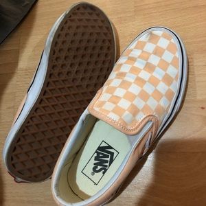 Peach Checkered Vans